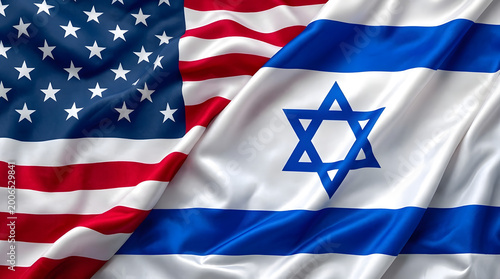 USA and Israel Flags Intertwined - Representing Friendship, Alliance, and Diplomatic Partnership