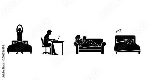 Tableau sur toile People in different daily activities.