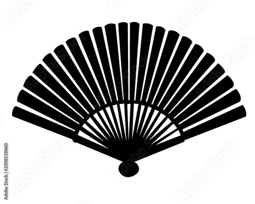 folding fan icon, vintage fashion icon, vector illustration
