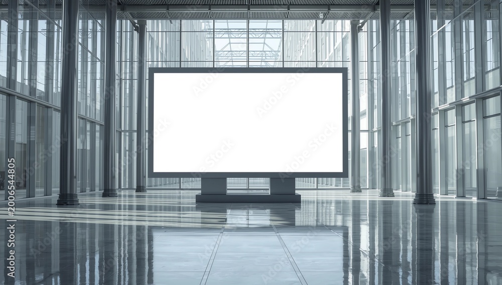 Fototapeta premium modern interior with blank billboard.