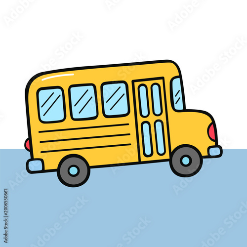 Obraz na płótnie Cute School Bus Sticker for Back to School and Transport Themes