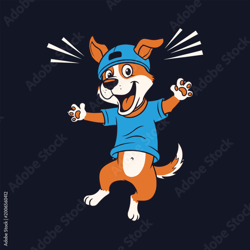 Happy Dog Cartoon Funny T-Shirt for Dog Lovers