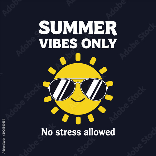 Summer Vibes Only Funny Beach Vacation T-Shirt