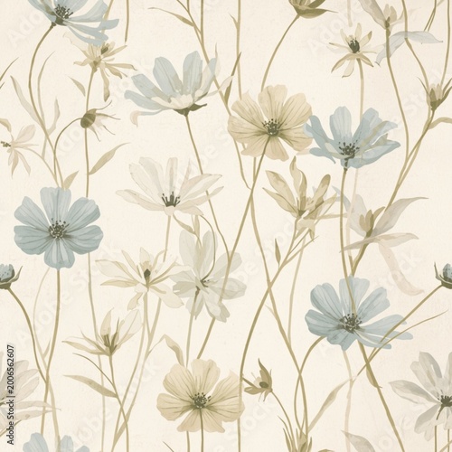 Vibrant Botanical Floral Seamless Pattern