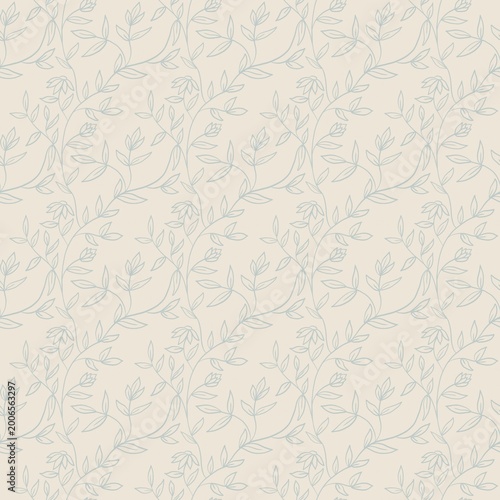  Tiny Cream Botanical Seamless Floral Pattern