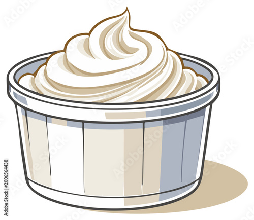 Whipped cream in a paper cup vector illustration