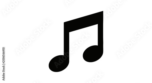 Vector illustration of eighth note on a transparent background