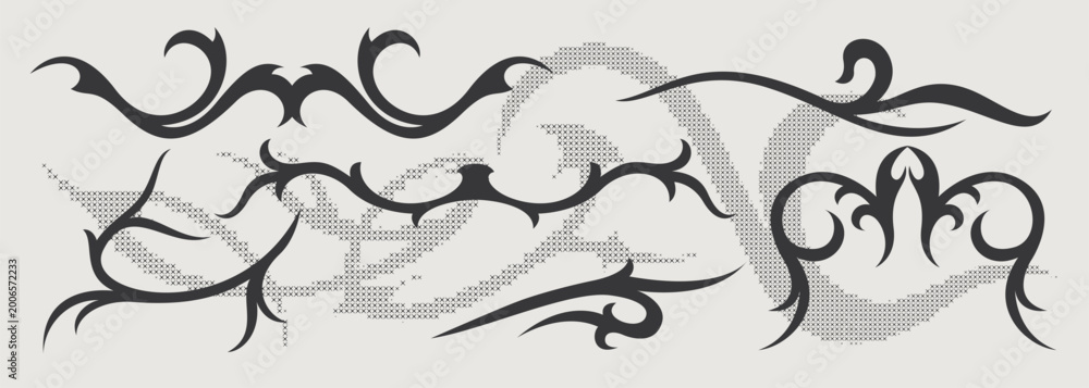 Obraz premium Vector design element of classic baroque ornaments with elegant scrollwork, medieval details.