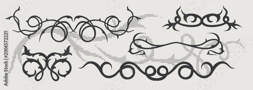 Vector design element of classic baroque ornaments with elegant scrollwork, medieval details.