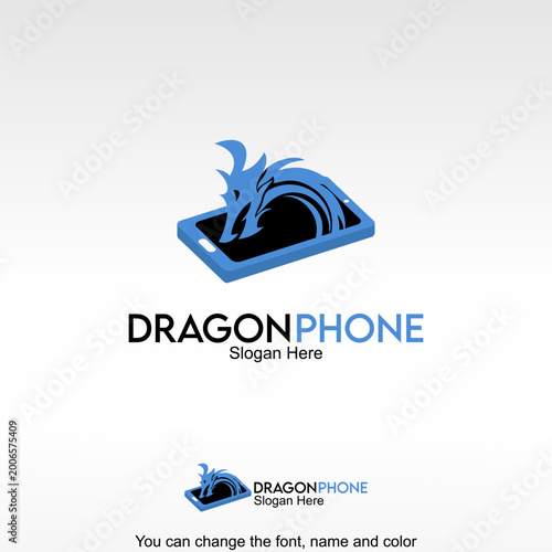 Dragon Phone Logo Template Design Vector