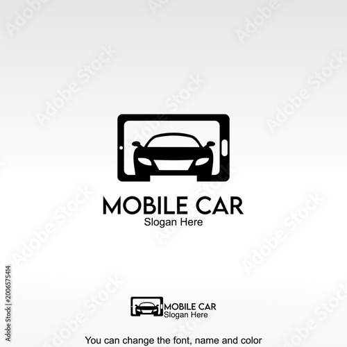 Mobile Car Logo Template Design Vector