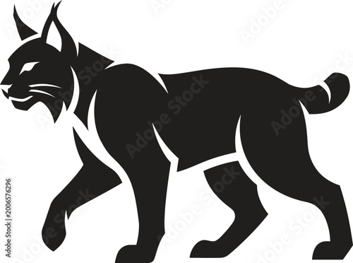 Black Cat Silhouette, Feline Icon, Animal Design, Vector Graphic