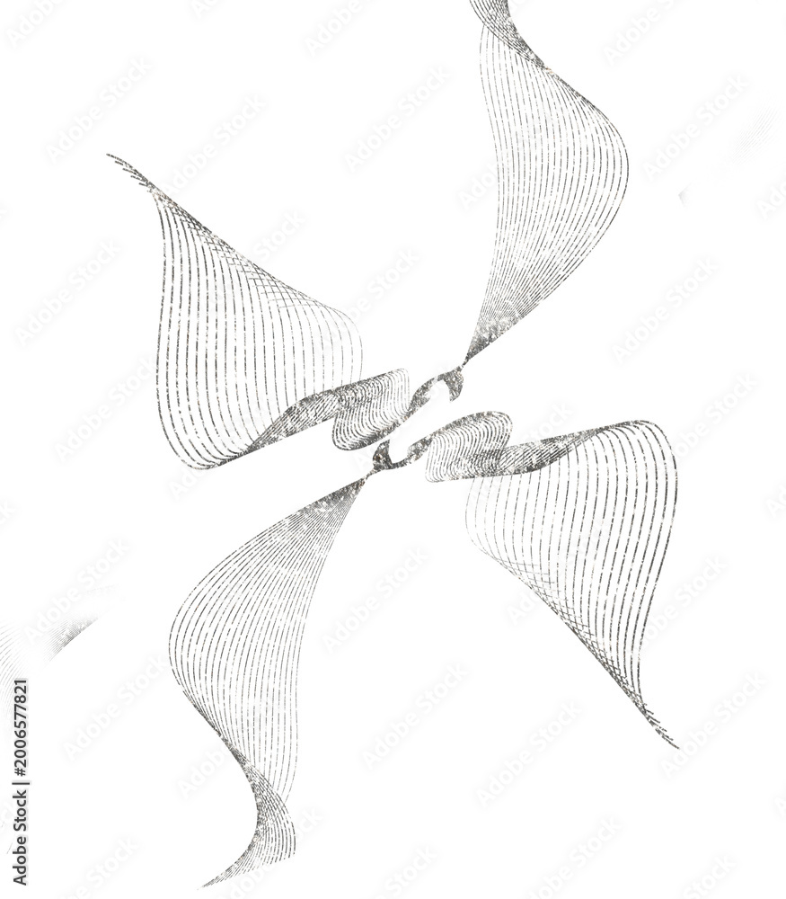 Naklejka premium Silver stroke line. Luxurious silver ribbon design frame. Silver angel lines on isolated. Japanese style Premium design, wedding, vip cover, stripes, fine line, elegant. Png isolated silver lines.