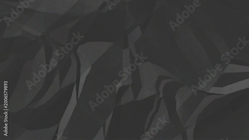 Foto Dark Gray Crumpled Paper Texture Background with Abstract Wrinkled Black Surface