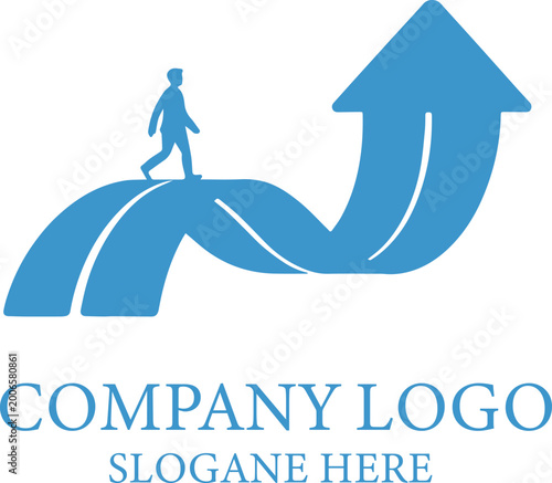The Road to Success Book Logo Featuring Stylized Road Leading Toward Bright Inspirational Horizon