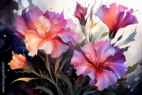 Watercolor flowers illustration