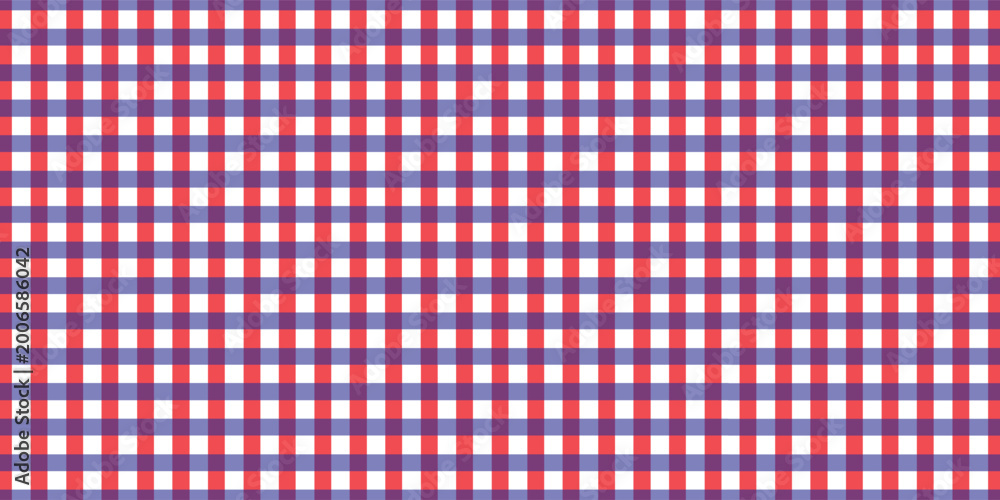 Naklejka premium Red and Light Blue Gingham pattern. Texture from rhombus/squares for - plaid, tablecloths, clothes, shirts, dresses, paper, bedding, blankets, quilts and other textile products. Vector illustration