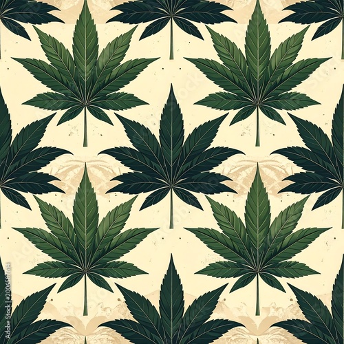 SEAMLESS GREEN LEAF PATTERN FEATURING DENSE TROPICAL FOLIAGE