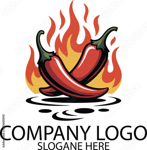 Hot Chili Peppers Engulfed in Flames Showcasing Fiery Heat and Vibrant Spicy Colors