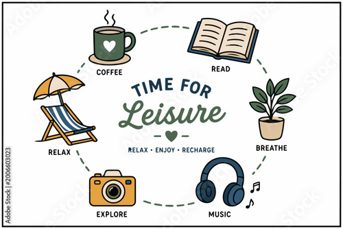 Time for leisure activities infographic vector illustration Vector