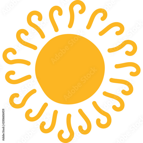 Summer Sun Hand Drawn