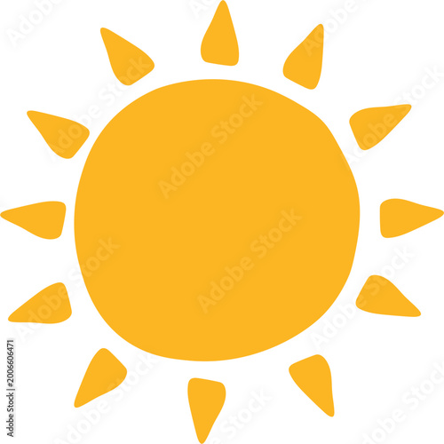 Summer Sun Hand Drawn