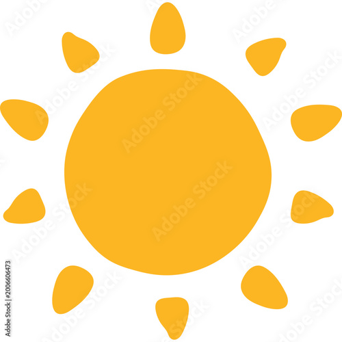 Summer Sun Hand Drawn
