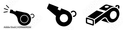 whistle icon set sport referee vector design