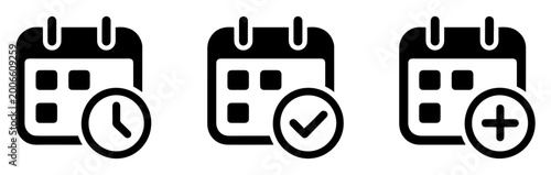 Foto calendar schedule timetable icon set for planning