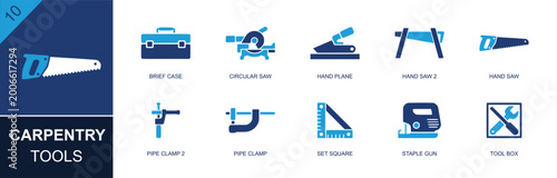 Foto Carpentry tools icon set