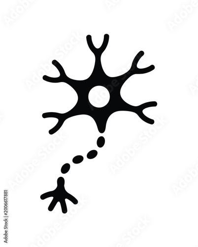 Neuron signal pictogram icon vector illustration representing neural communication synapse activity and brain network signal transmission design