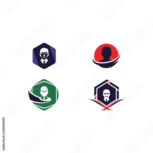 Professional businessman and security agent vector logo icon set Free Download Professional businessman and security agent vector logo icon set - GFXLoad