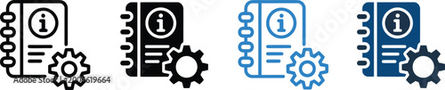 Operation manual icon set multiple style vector illustration collection for instruction guide technical documentation and user interface design