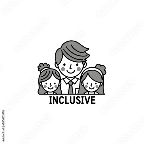 Social inclusion concept illustration with diverse group of people
