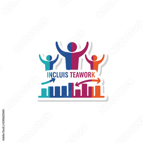 Inclusive teamwork and business growth concept illustration