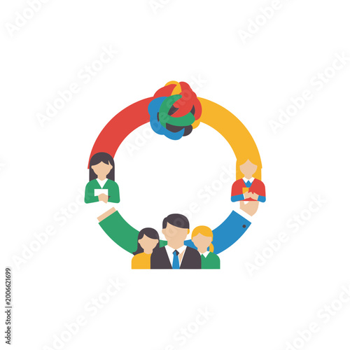 Diverse Business Team Unity and Collaboration Vector Illustration