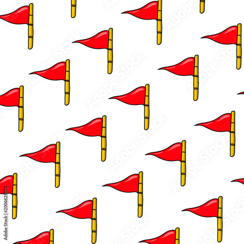 Photos a pattern of red flags on a white background. Sign icon flag