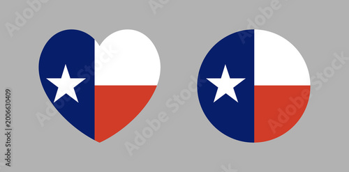 Free Download Texas round, heart flag icon, badge set. Flag of Texas circular, heart symbol, sticker. Flag button, banner, sign. - GFXLoad