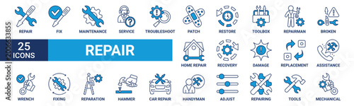 Obraz na płótnie Repair icon set