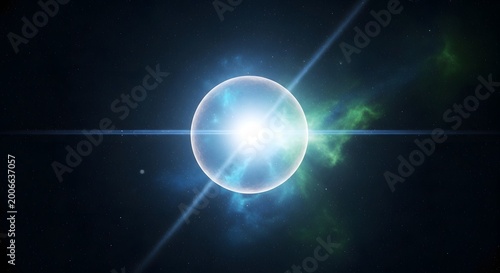 Sci-Fi Nebula Galaxy Sphere Bright Cosmic Background