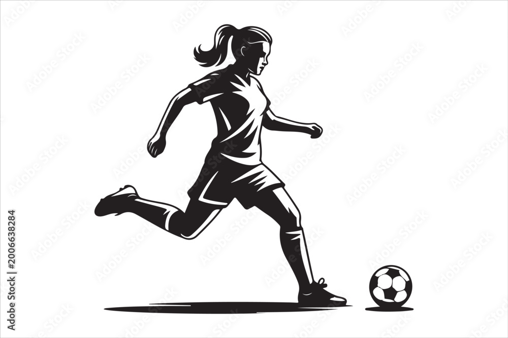 Fototapeta premium Soccer Player Silhouettes Collection Sports Vector Pack