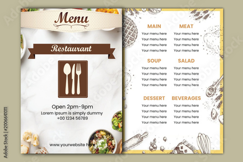 Resturant Menu Bi-fold brochure