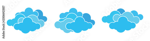 Blue Cloud Vector Collection on Transparent Background