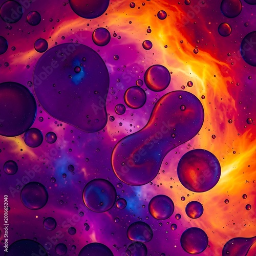Abstract Oil Droplets - A Colorful and Dynamic Composition.