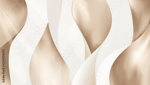 Abstract beige and white shapes, soft lighting, luxury minimal background, no people