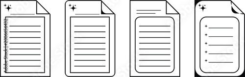 Document Icons Set Vector Collection with File Folder Paper and Office Symbols