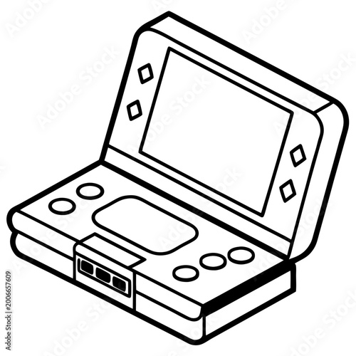 Game Console line art vector
