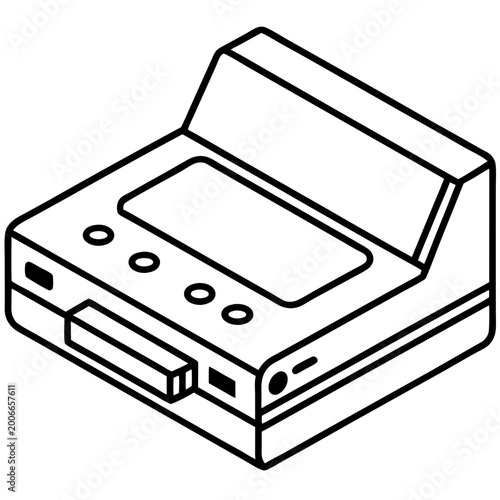 Game Console line art vector