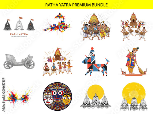 Collection of various colorful medieval illustrations
