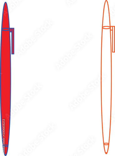 Dark Realistic Set Pen. Vector illustration. Template For Mockup Branding Stationery and Corporate Identity.